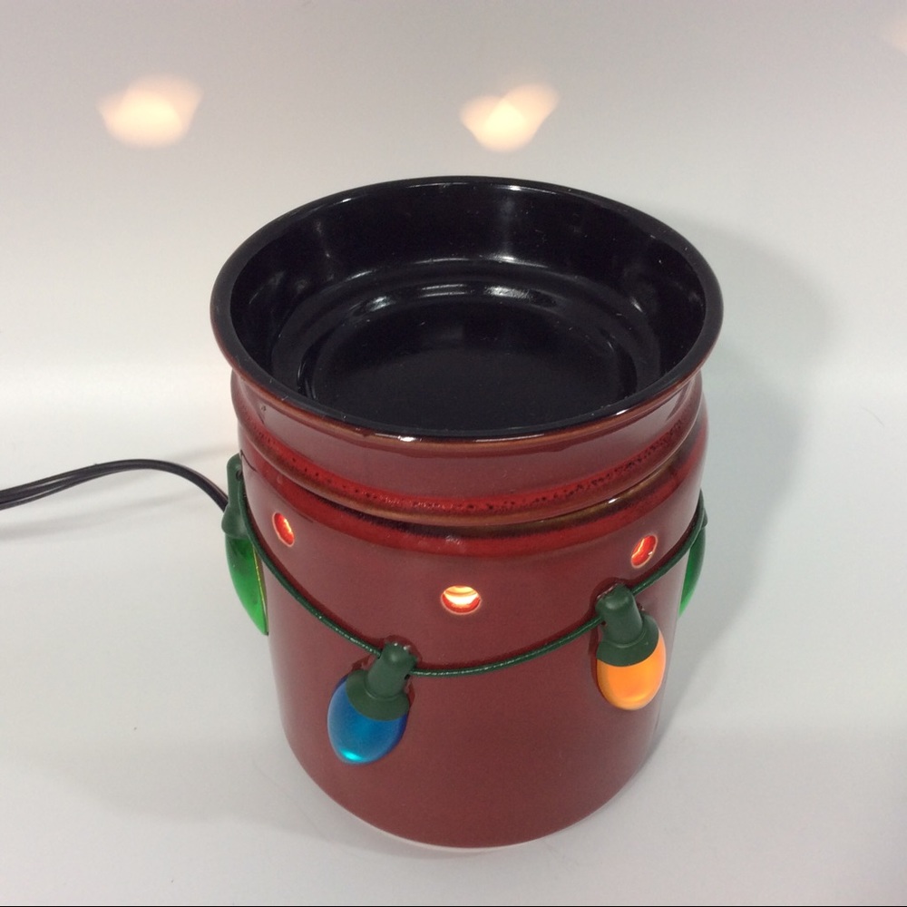 Scentsy Holiday Lights Full Size Warmer Red Bulbs With Box Working